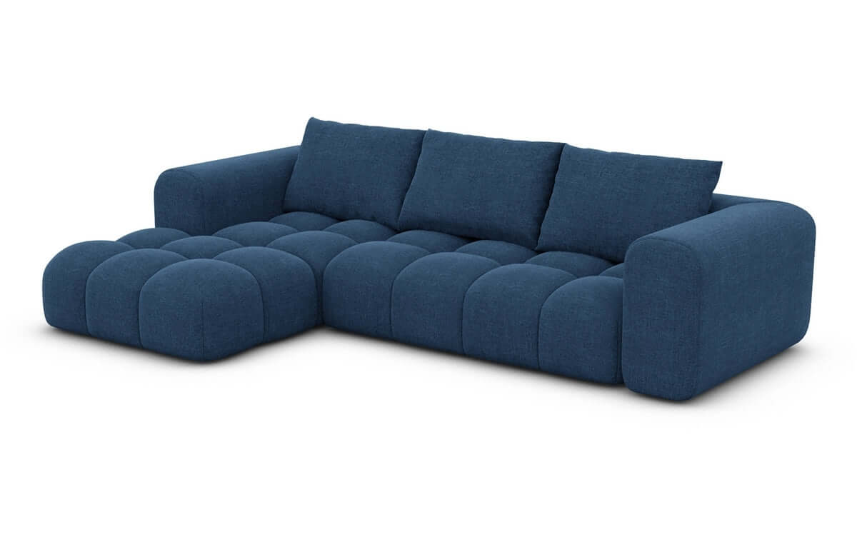Stoff Ecksofa Casaluna L-Form Blau
