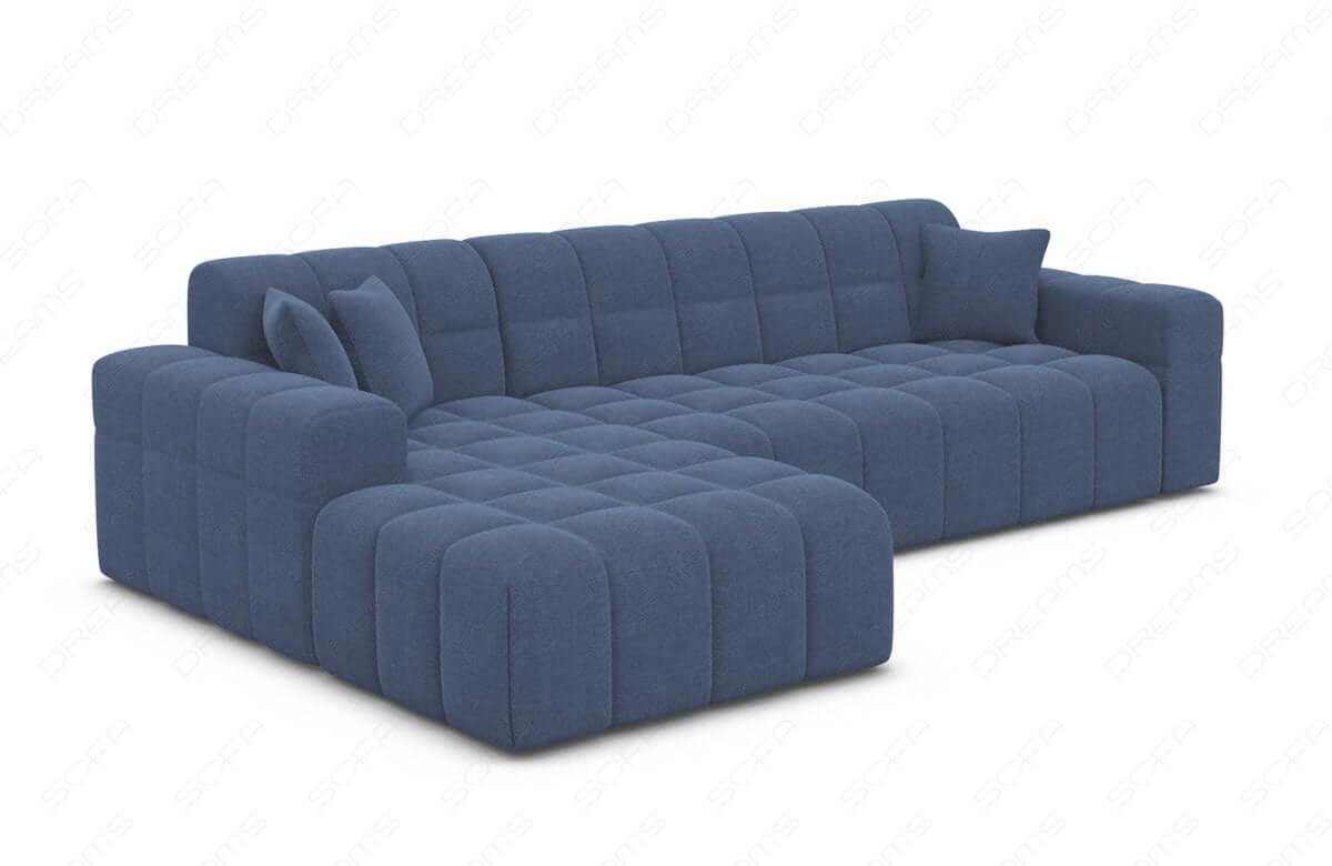 Ecksofa Ibiza L Form Stoff Blau