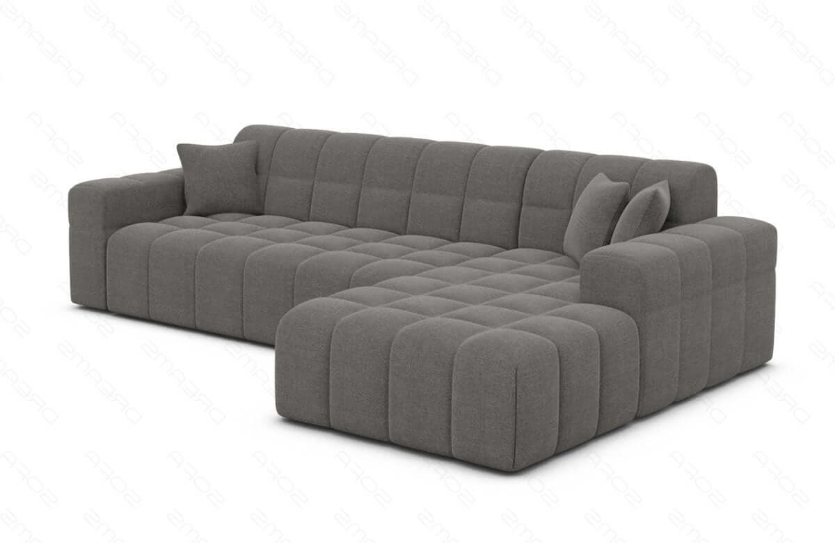 Ecksofa Ibiza L Form Stoff Dunkelgrau