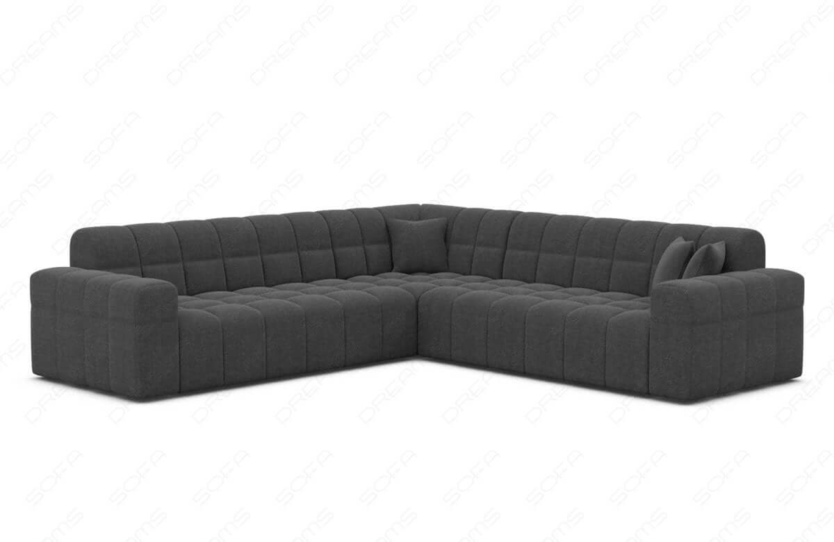 Couch Ibiza L-Form in Stoff Anthrazit
