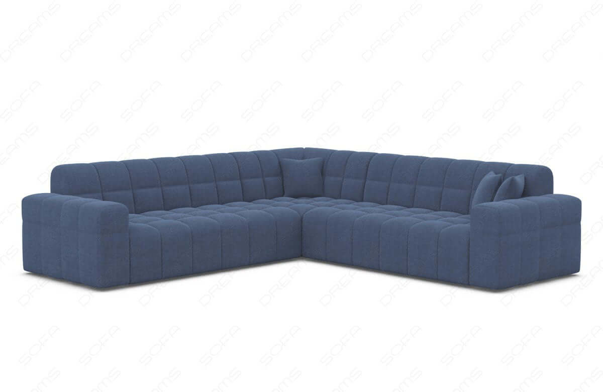 Couch Ibiza L-Form in Stoff Blau