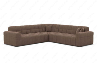 Ecksofa Ibiza Stoff – Modern & Bequem in Strukturstoff und der Farbe Braun