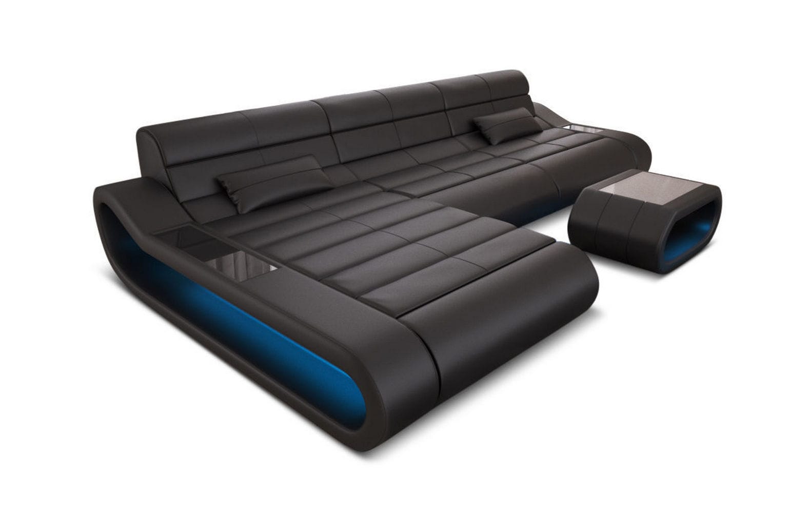 Ledersofa Concept L-Form – Lang & Komfortabel schwarz