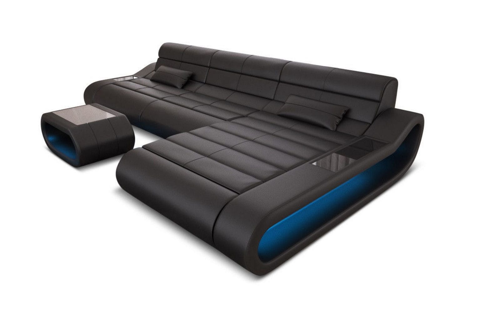 Ledersofa Concept L-Form – Lang & Komfortabel schwarz