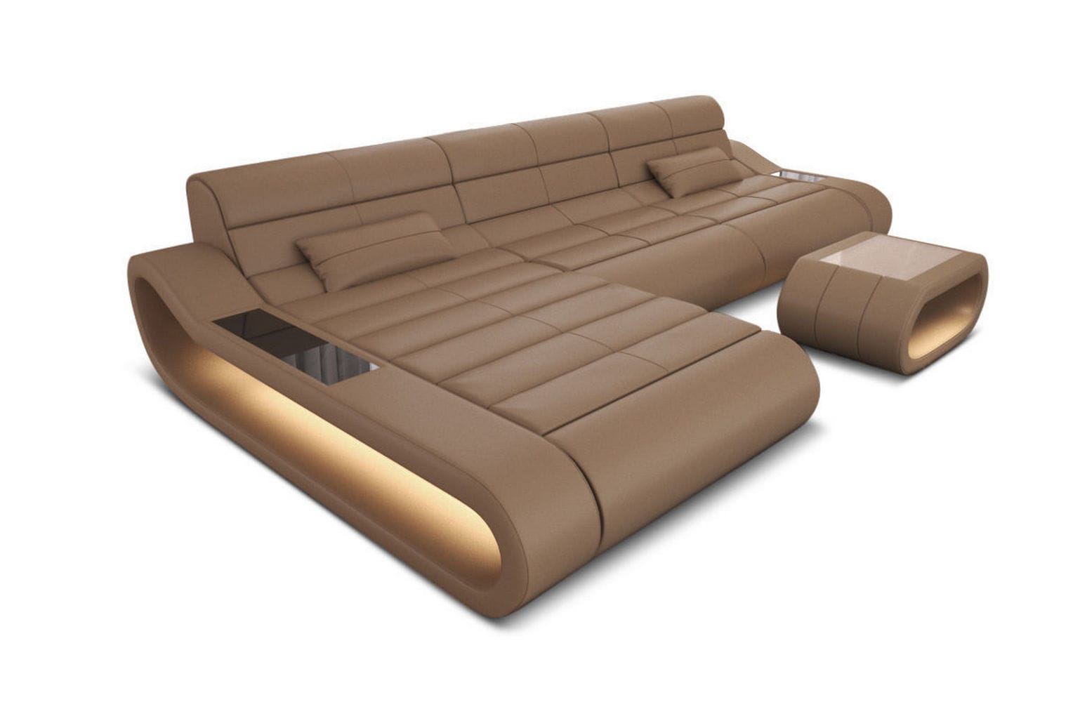 Ledersofa Concept L-Form – Lang & Komfortabel sandbeige