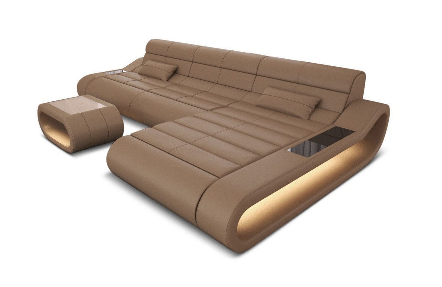 Ledersofa Concept L-Form – Lang & Komfortabel sandbeige