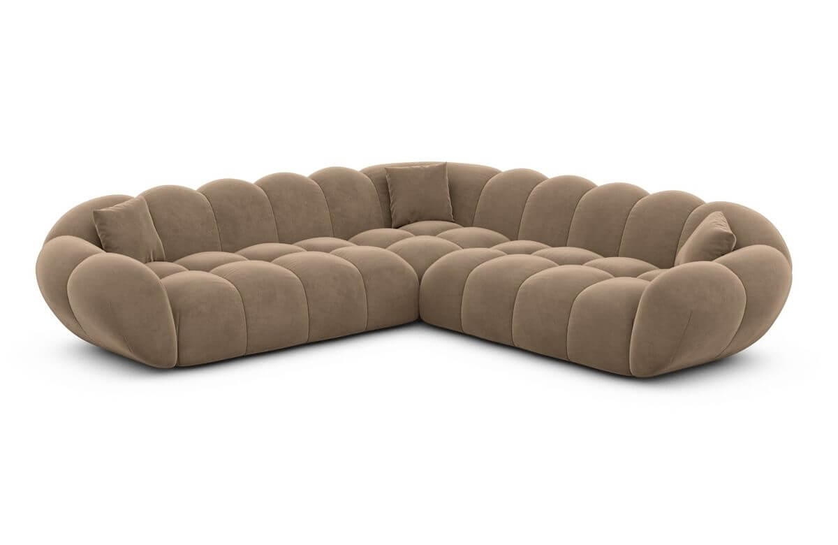 Stoff Ecksofa Maleron L-Form Braun