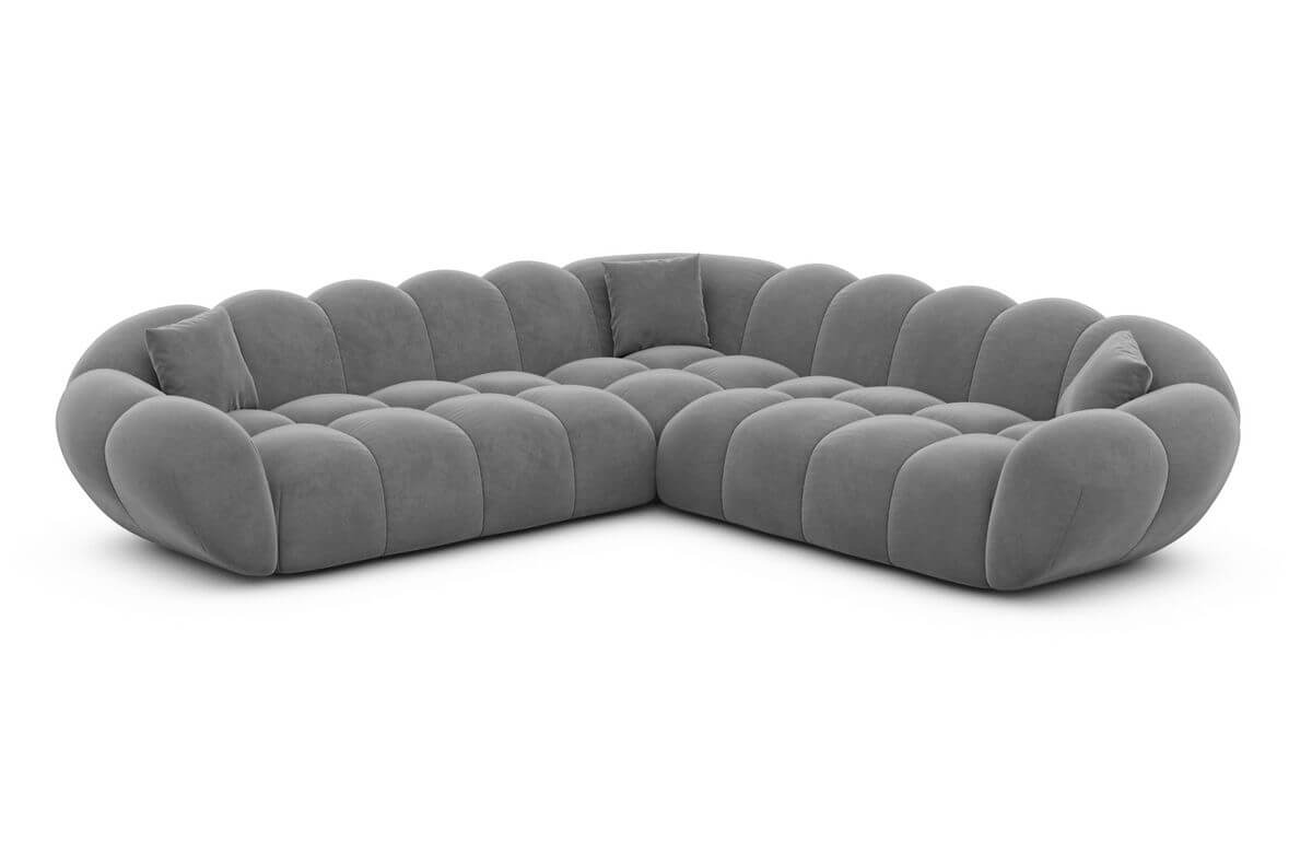 Ecksofa Maleron L Form Dunkelgrau