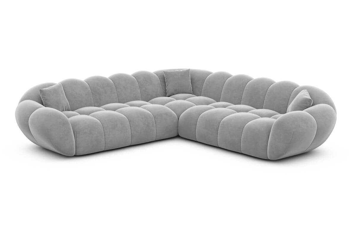 Ecksofa Maleron L Form Hellgrau