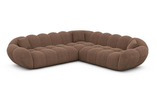 Ecksofa Maleron L Form in Strukturstoff und der Farbe Braun