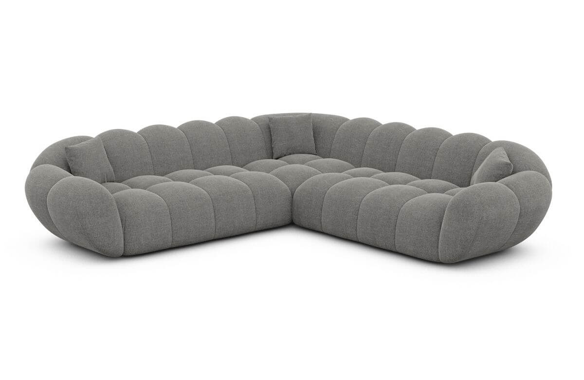 Ecksofa Maleron L Form Dunkelgrau