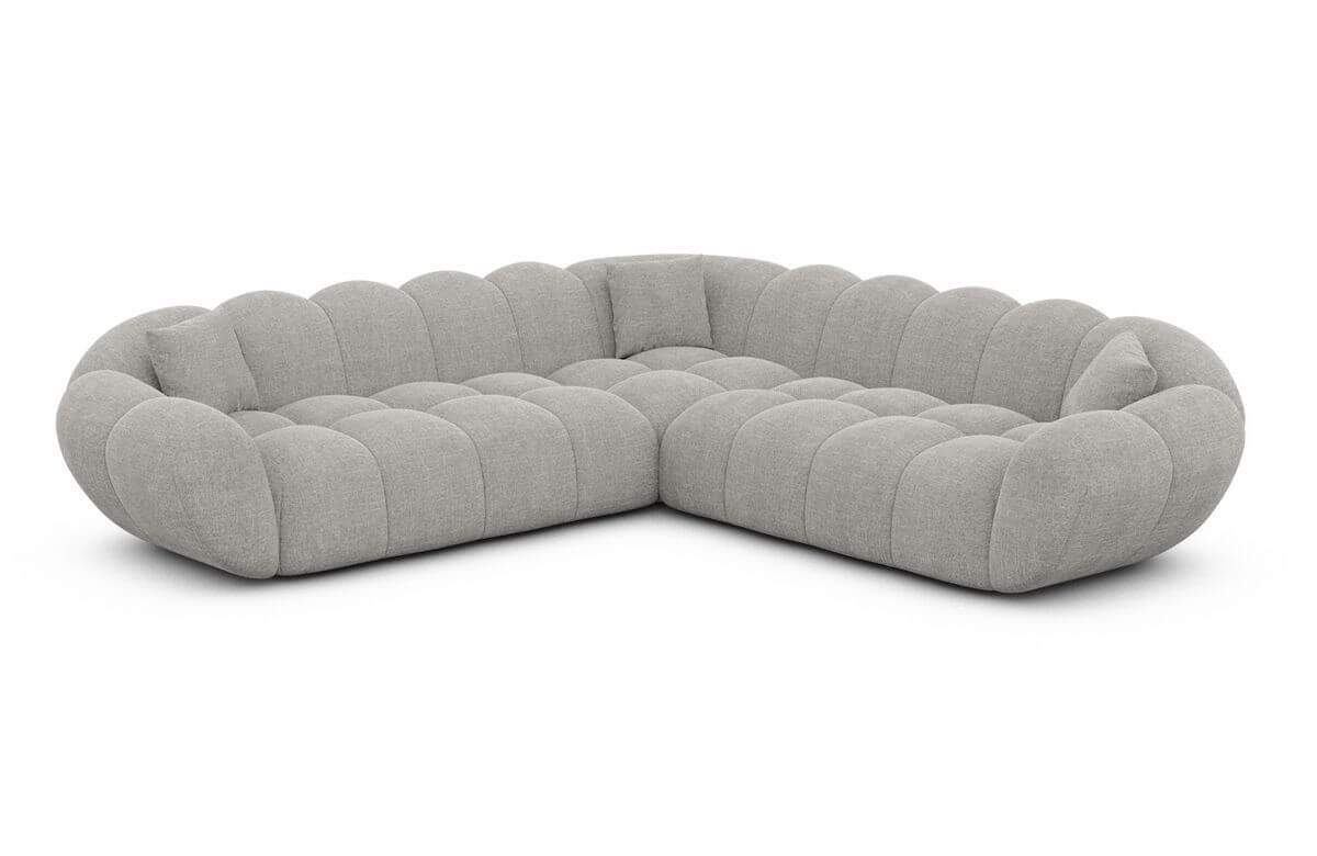 Ecksofa Maleron L Form Hellgrau