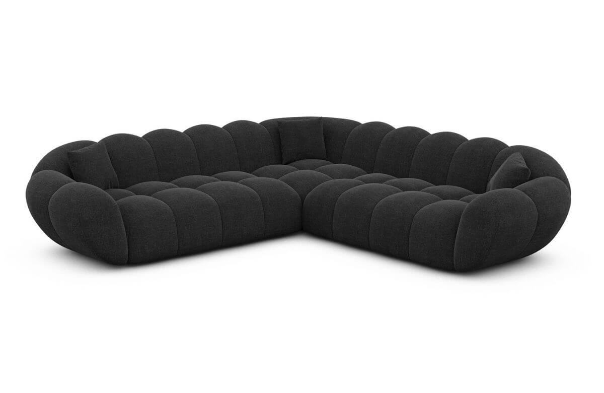 Ecksofa Maleron L Form Schwarz