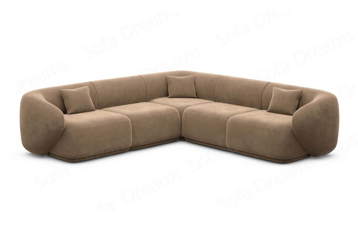 Ecksofa Marbella L-Form Stoff Braun