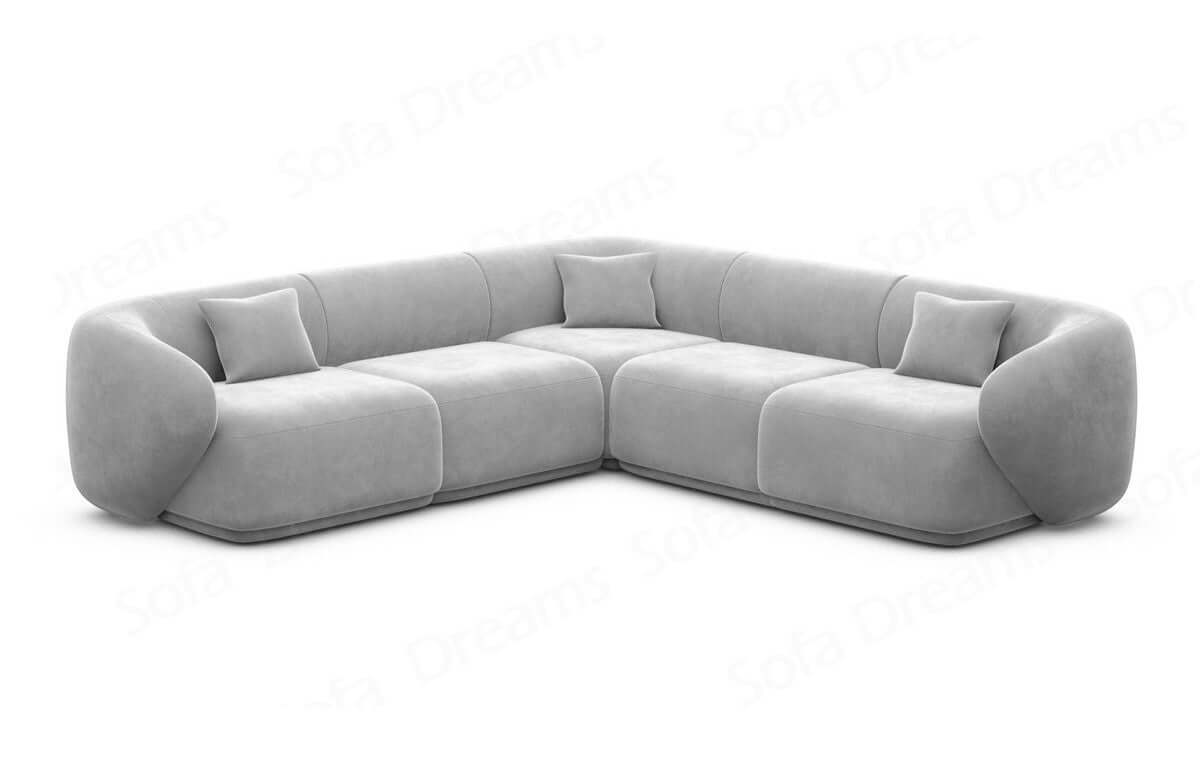 Ecksofa Marbella L-Form Stoff Hellgrau