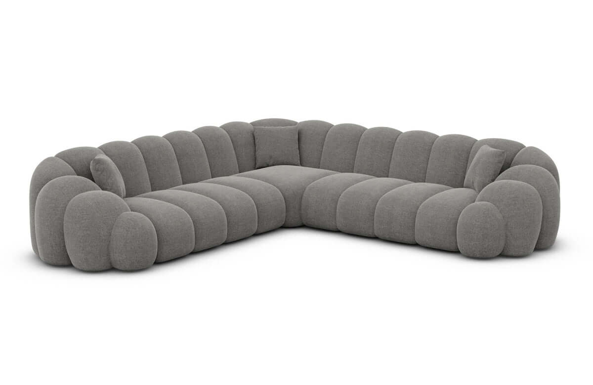 Ecksofa Rajada L-Form Stoff Dunkelgrau