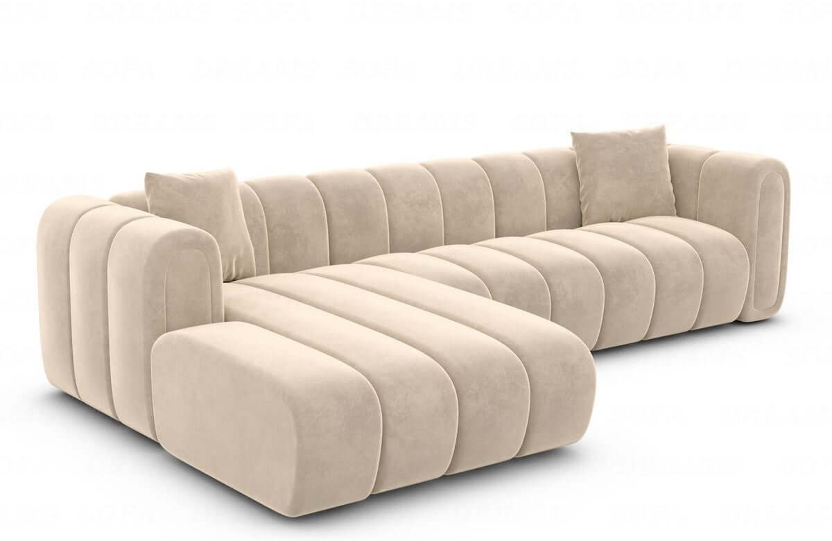 Polster Ecksofa Almagro L-Form Kurz Beige