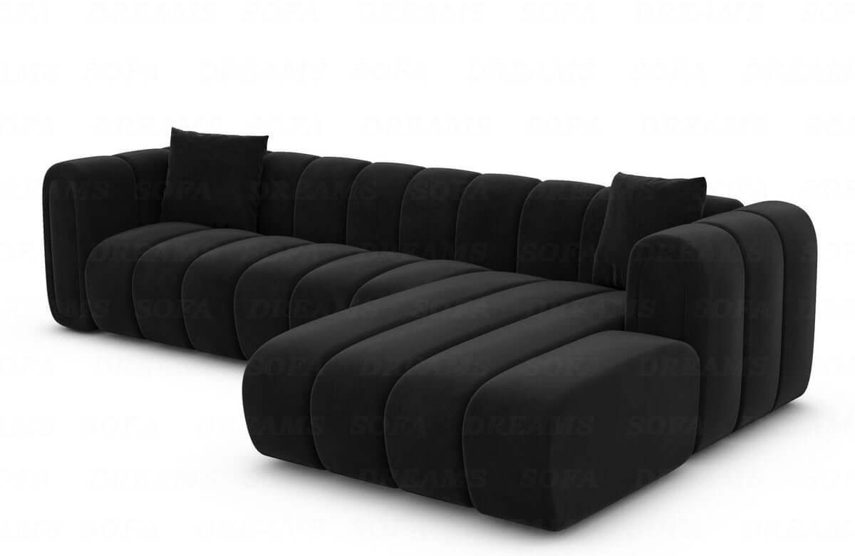 Polster Ecksofa Almagro L-Form Kurz Schwarz