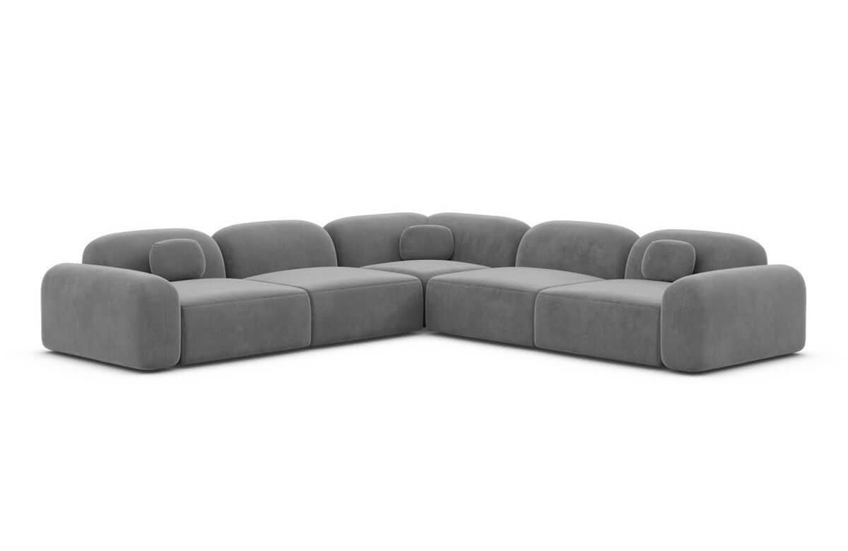 Ecksofa Barcelona L Form Stoff Dunkelgrau