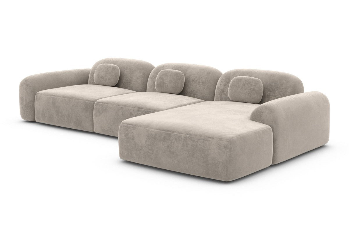 Polster Ecksofa Barcelona L-Form Kurz Sand