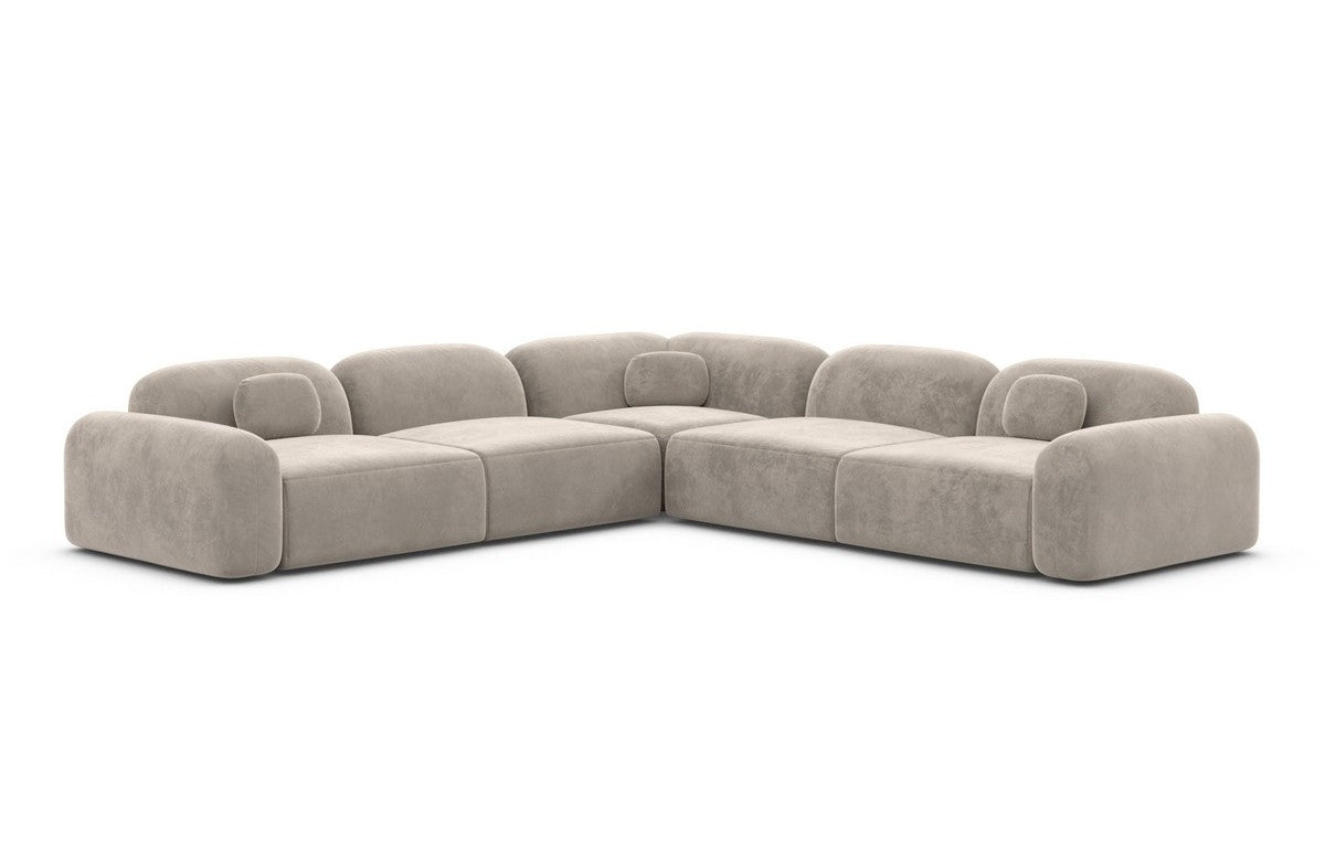 Ecksofa Barcelona Stoff L-Form Sand
