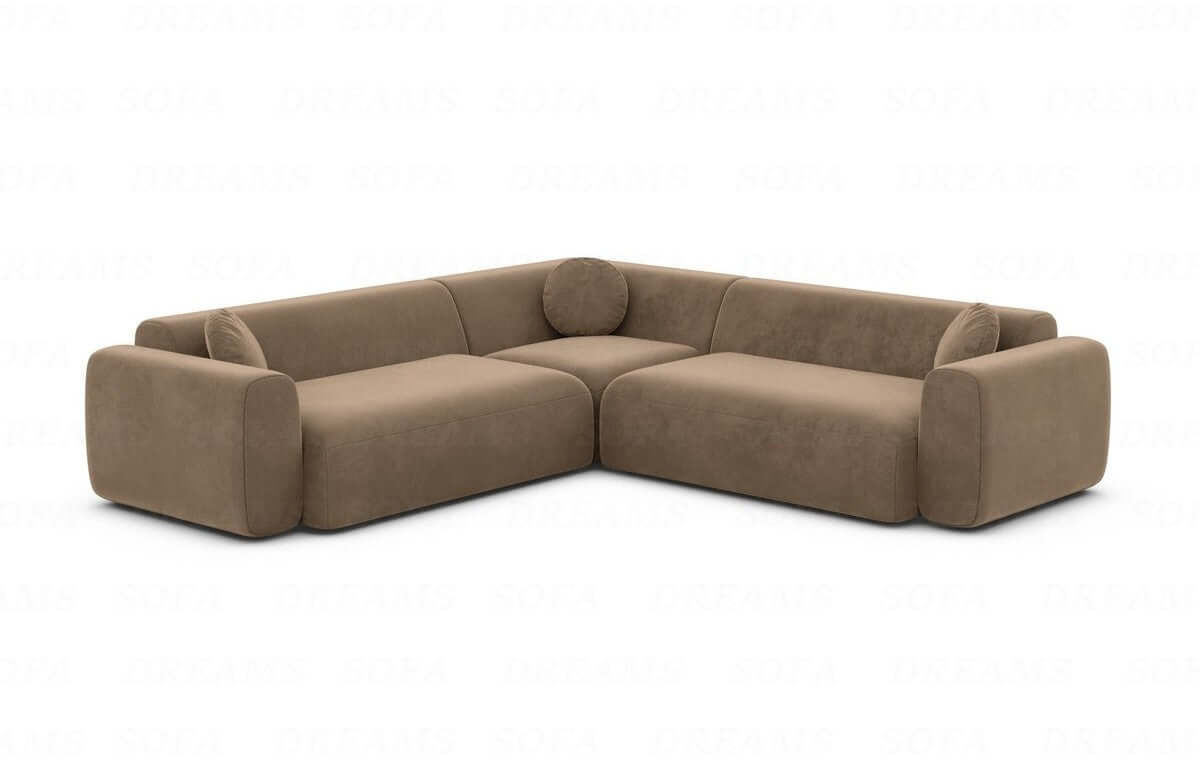 Ecksofa Cortegada L-Form Stoff Braun