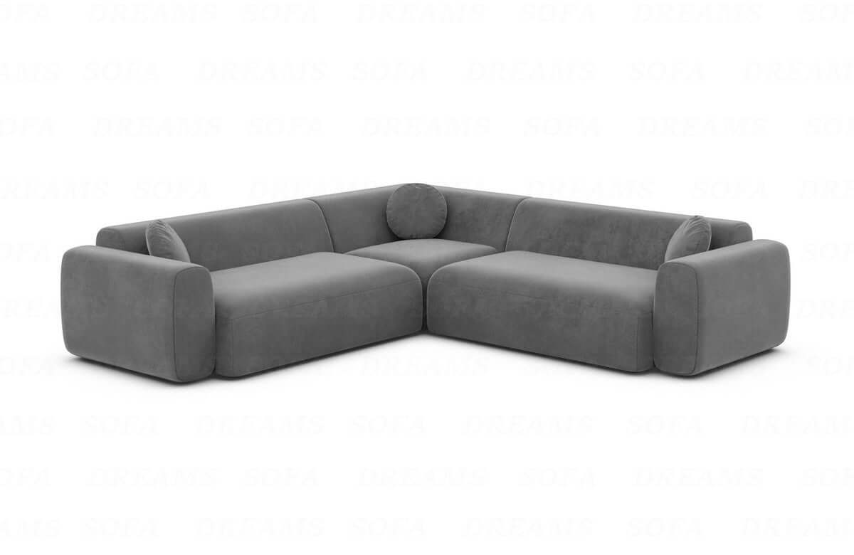 Ecksofa Cortegada L-Form aus Stoff Dunkelgrau