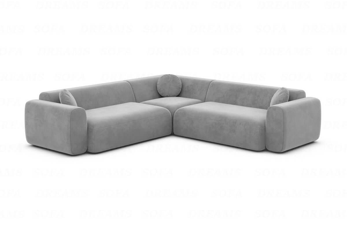 Ecksofa Cortegada L-Form Stoff Hellgrau