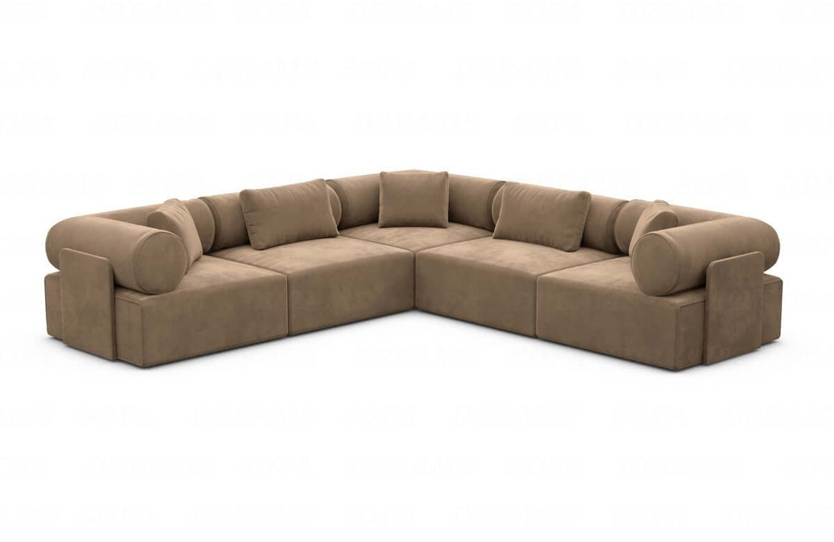 Ecksofa Laguardia L-Form Stoff Braun