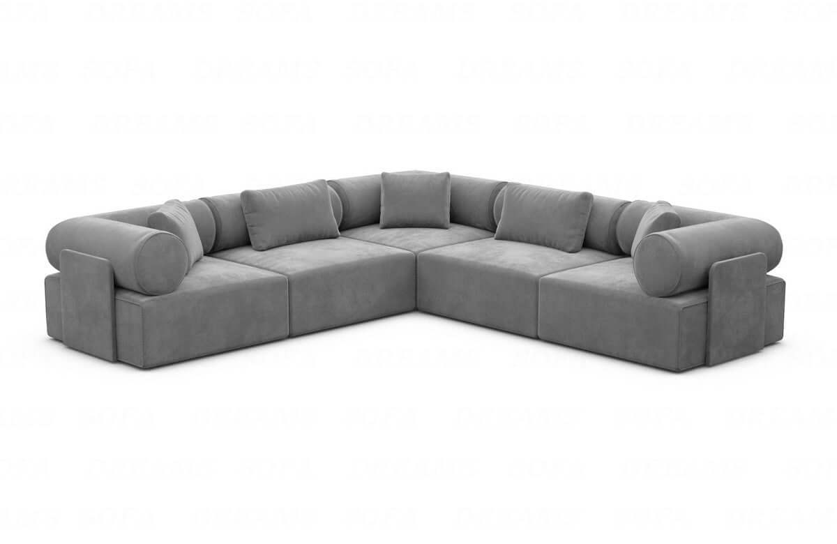 Ecksofa Laguardia L-Form Stoff Dunkelgrau