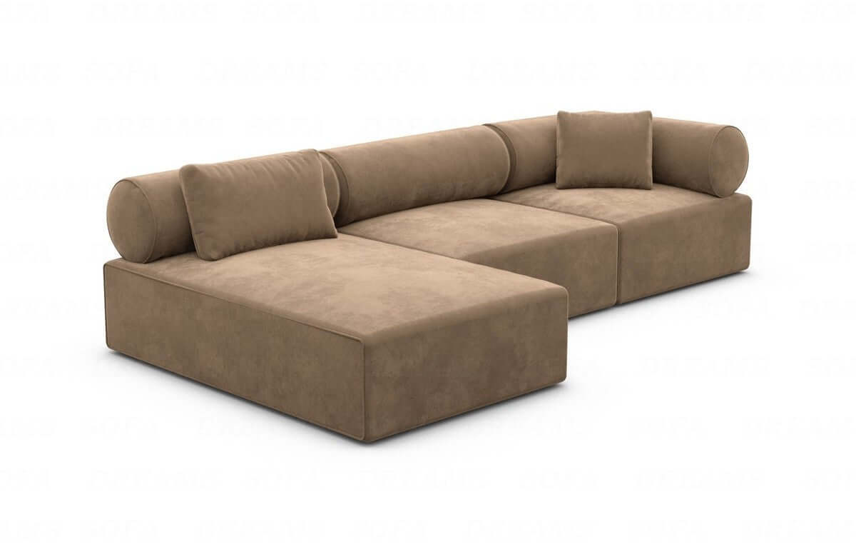 Couch Laguardia L Form in Samtstoff