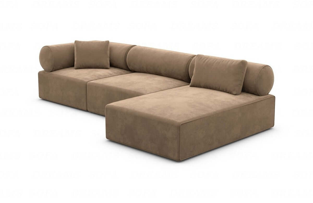 Polster Ecksofa Laguardia L-Form Kurz Braun
