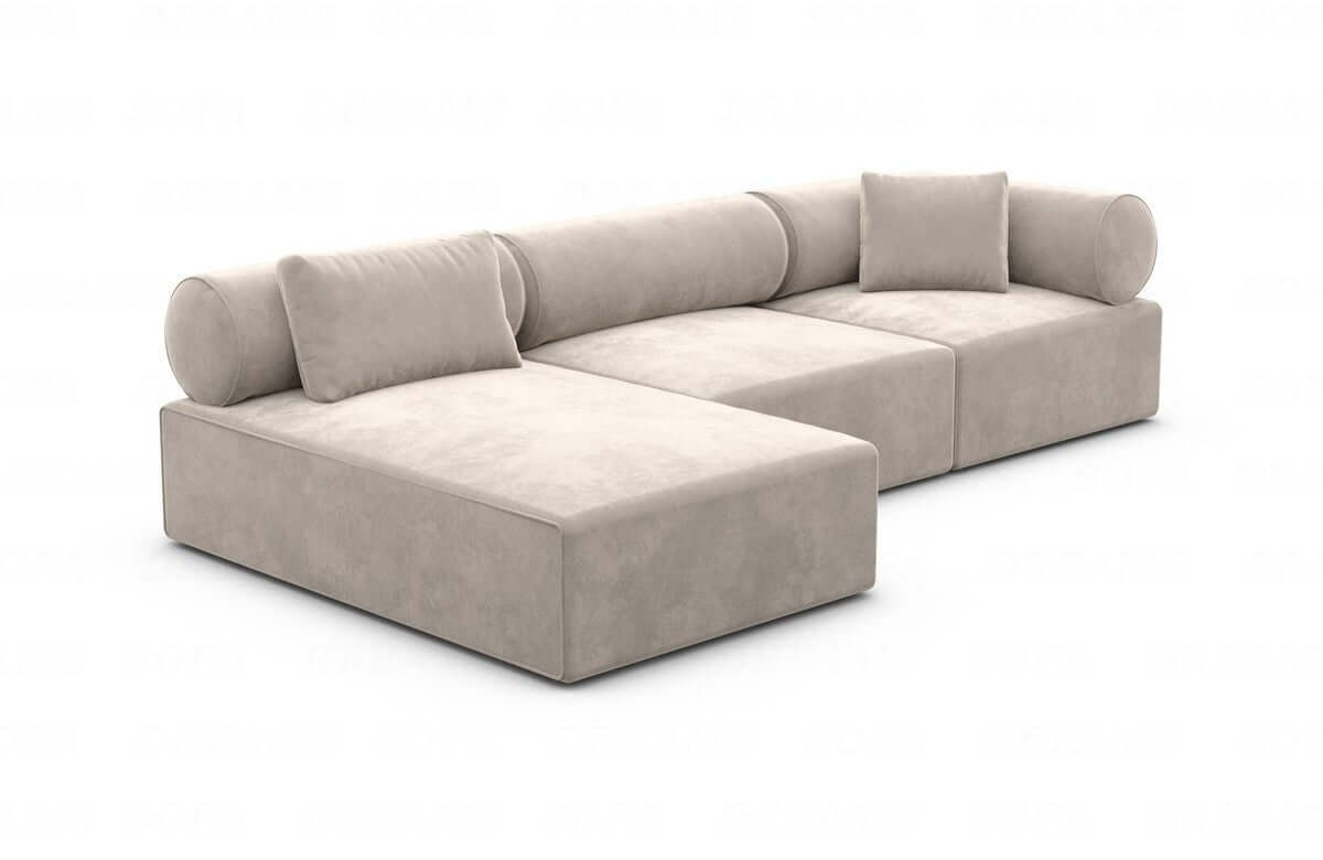 Couch Laguardia L Form in Samtstoff
