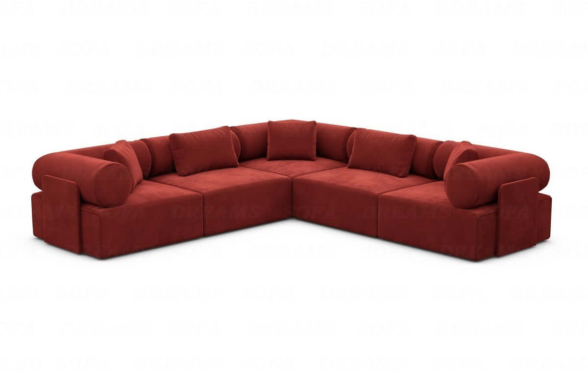 Ecksofa Laguardia L-Form Stoff Rot