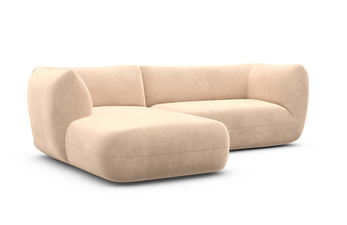Stoff Ecksofa Madrid L-Form Beige