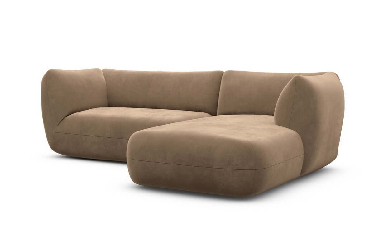 Stoff Ecksofa Madrid L-Form Braun