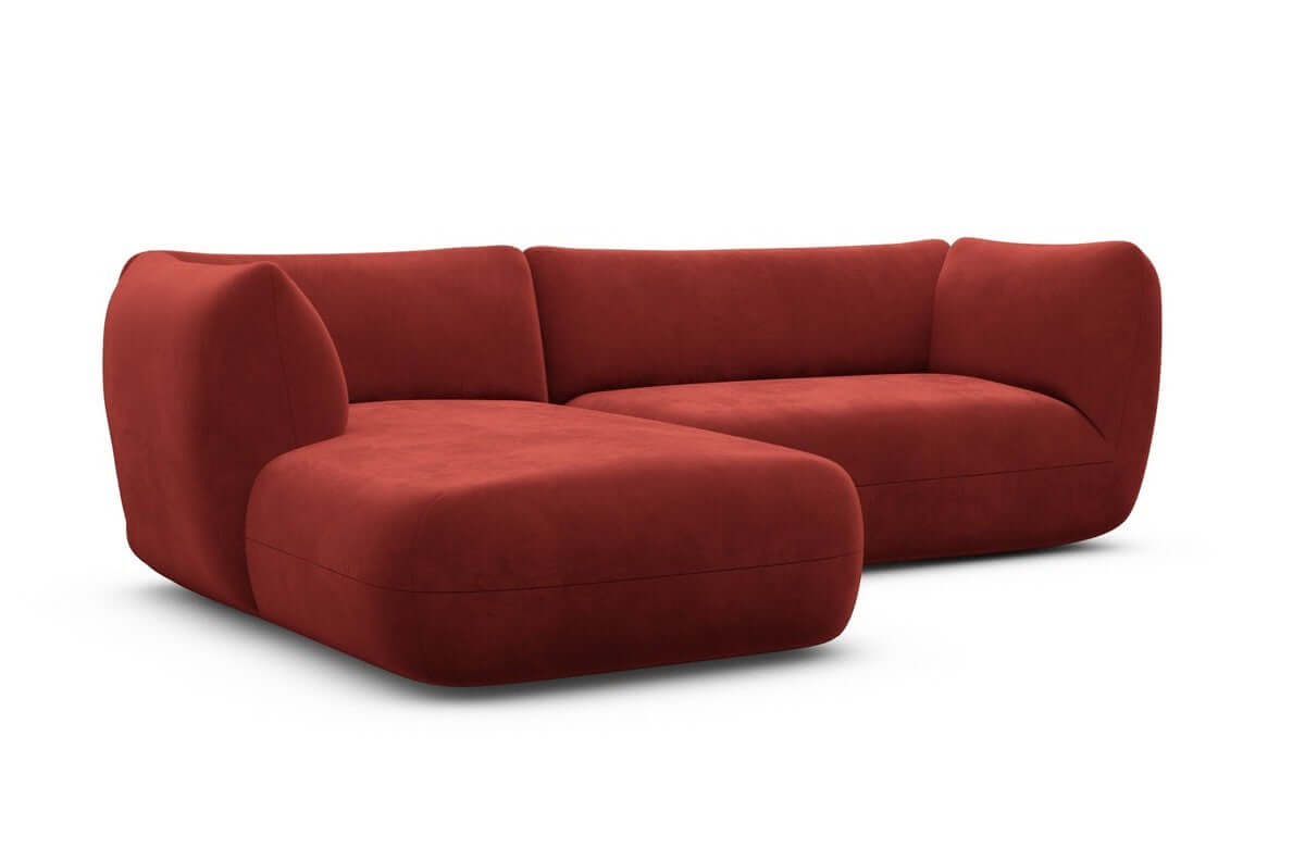 Stoff Ecksofa Madrid L-Form Rot