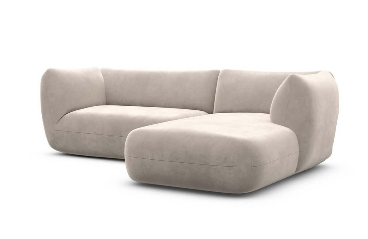 Stoff Ecksofa Madrid L-Form Sand