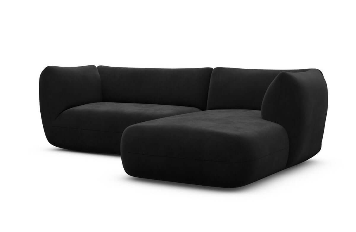 Ecksofa Madrid L Form Stoff Schwarz