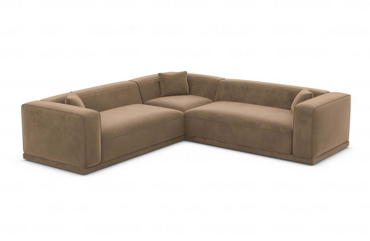 Stoff Ecksofa Merida L-Form Braun
