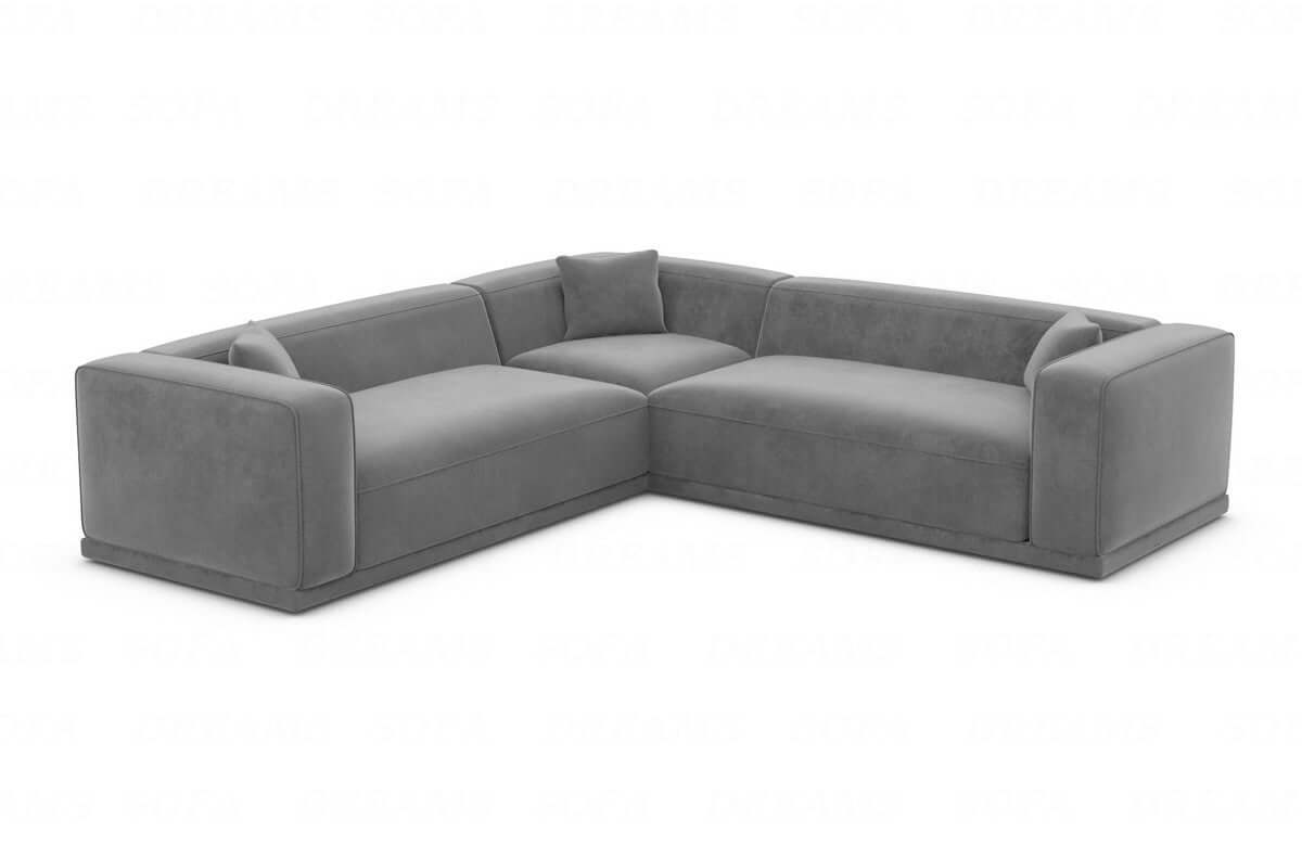Stoff Ecksofa Merida Stoffbezug L Form Dunkelgrau