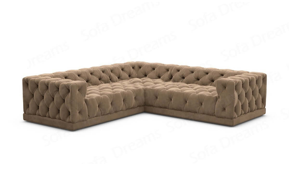 Ecksofa Palma L-Form aus Stoff Braun