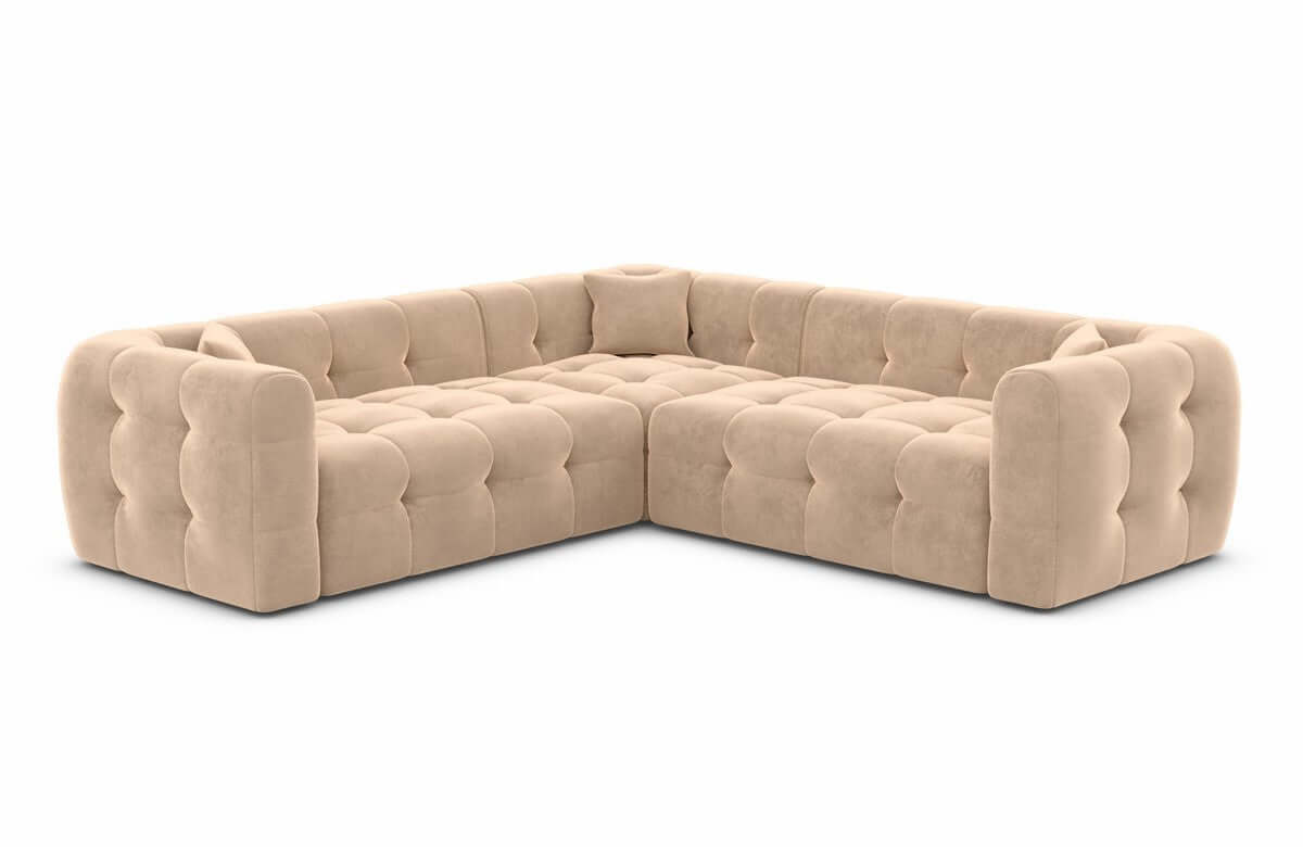 Stoff Ecksofa Sevilla L-Form Beige