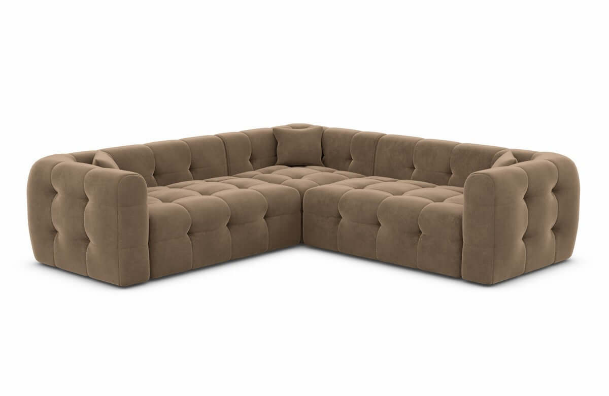 Stoff Ecksofa Sevilla L-Form Braun