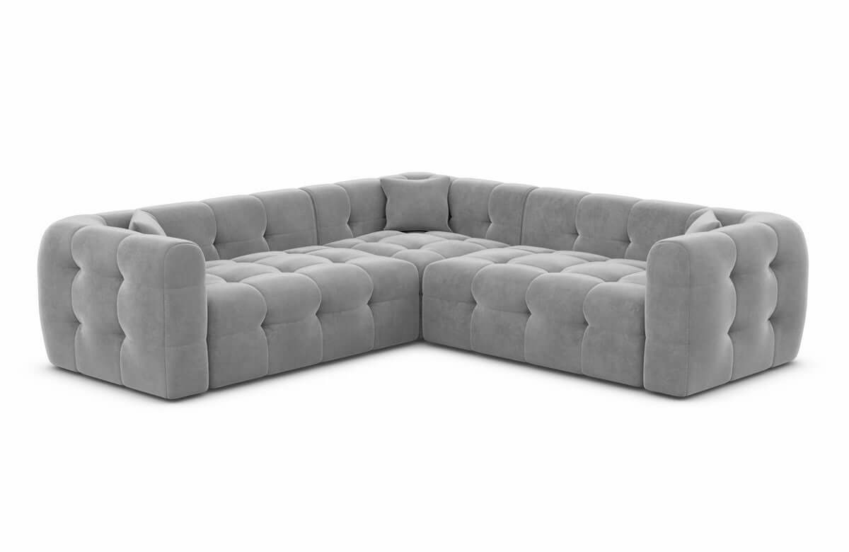Stoff Ecksofa Sevilla L-Form Hellgrau
