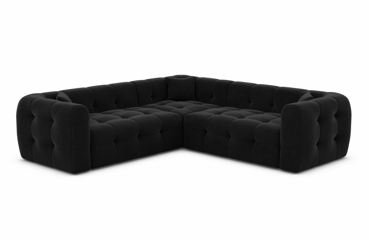 Ecksofa Sevilla Stoff L-Form Schwarz