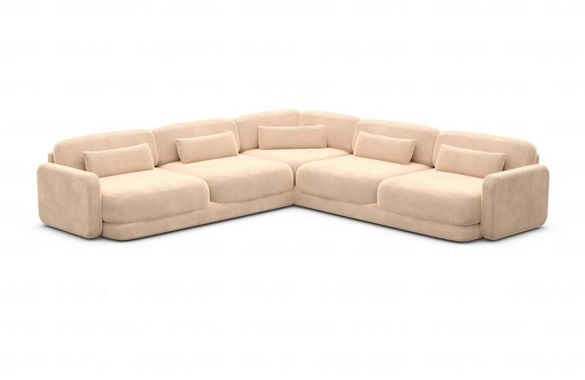 Stoff Ecksofa Valencia L Form Beige