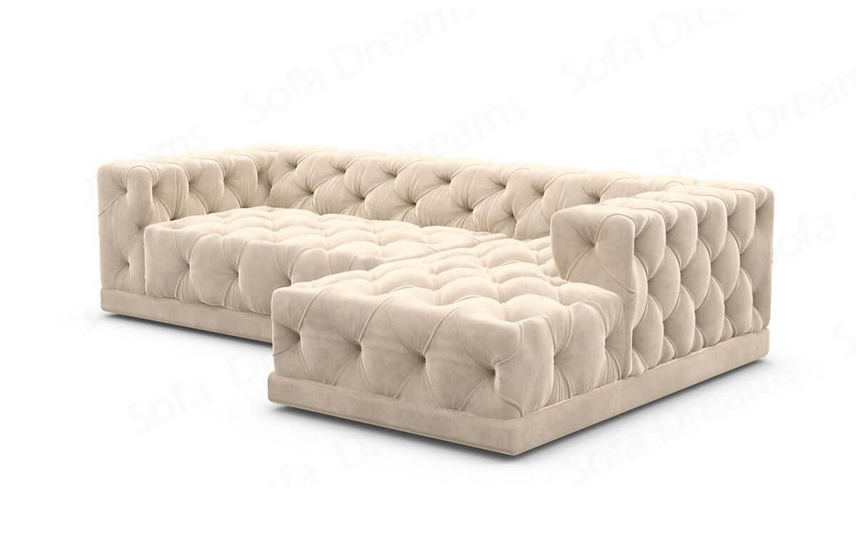 Polster Ecksofa Palma L-Form Kurz Beige