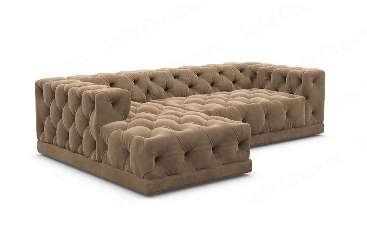 Stoff Ecksofa Palma L-Form Braun