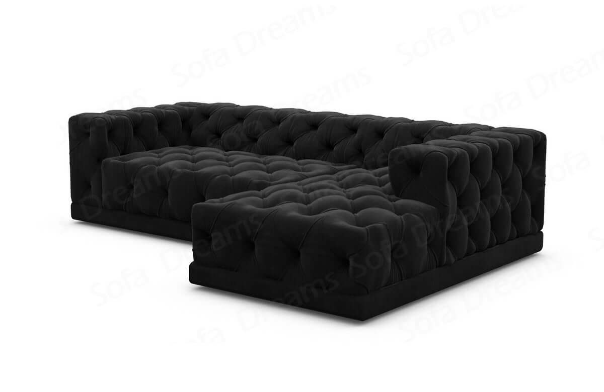 Stoff Ecksofa Palma L-Form Schwarz